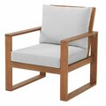 Guarderia Grafton Eucalyptus Wood Outdoor Chair with Gray Cushions GU3251433